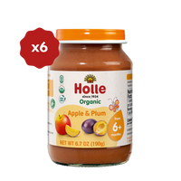 Holle Baby Food Jars - Apple & Plum - 6 Jars (USA Version)