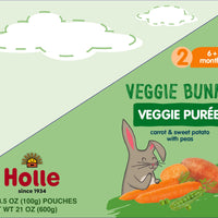 Holle Baby Food Pouches - Organic Veggie Puree - Veggie Bunny (USA Version)