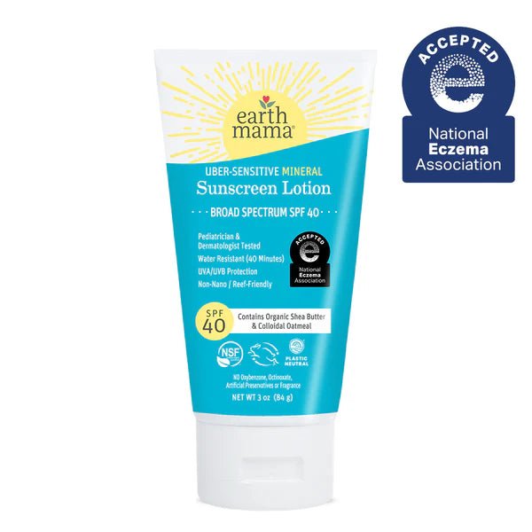 Earth Mama Uber - Sensitive Mineral Sunscreen Lotion - SPF 40 (3 oz) - Formuland