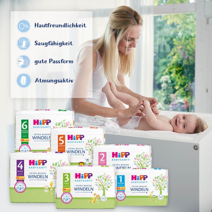 HiPP Extra Soft Diapers Size 1 (24 diapers) - Formuland