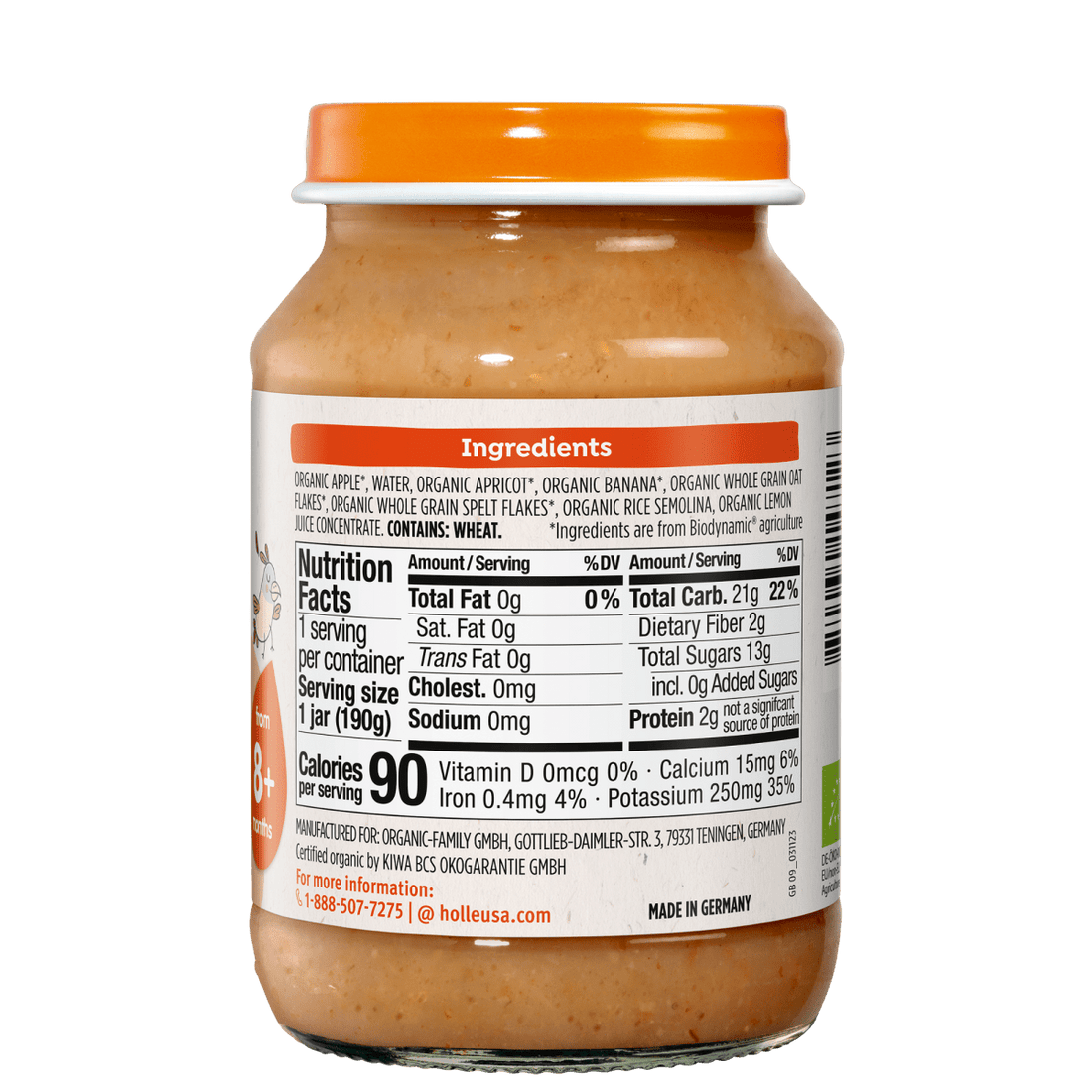 Holle Baby Food Jars - Mixed Fruit with Muesli - 6 Jars (USA Version) - Formuland