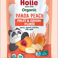 Holle Baby Food Pouches - Organic Fruit & Grain Puree - Panda Peach (USA Version) - Formuland