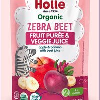 Holle Baby Food Pouches - Organic Fruit & Veggie Puree - Zebra Beet (USA Version) - Formuland