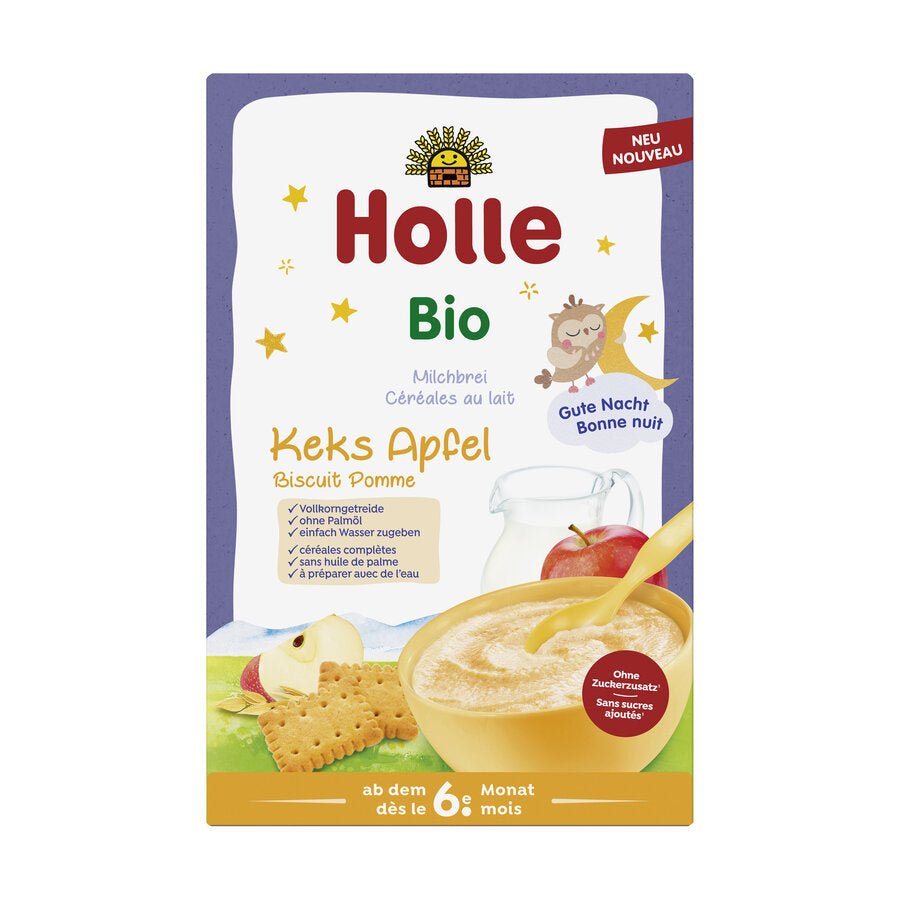 Holle Good Night Organic Milk Porridge Biscuit and Apple from