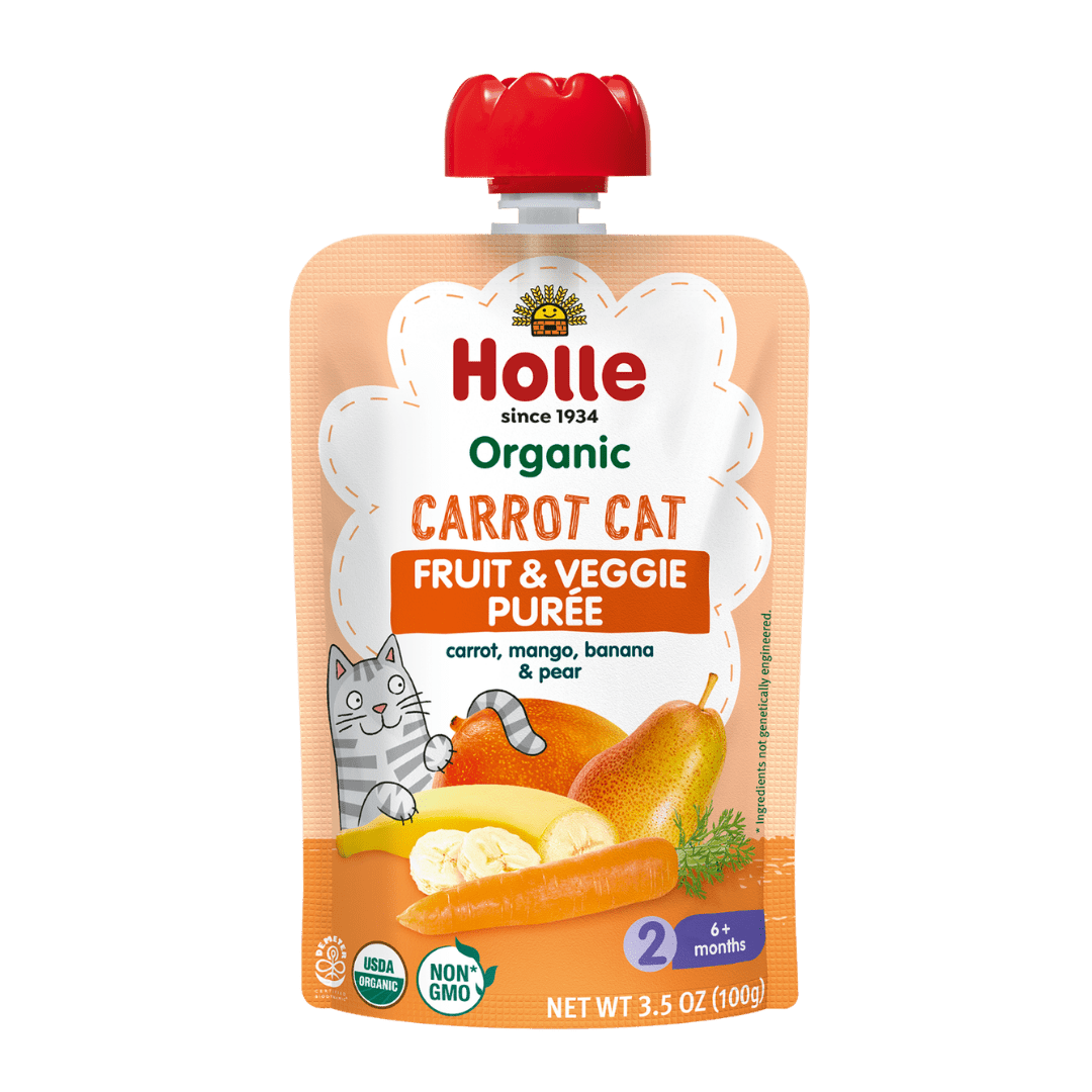 Holle Organic Carrot Cat - Fruit & Veggie Purée Pouches - Formuland