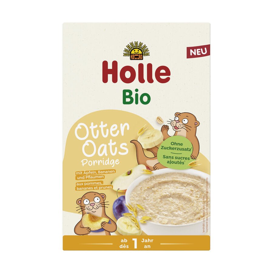 Holle Organic Otter Oats Porridge with Apples, Bananas, & Plums (200g) - Formuland