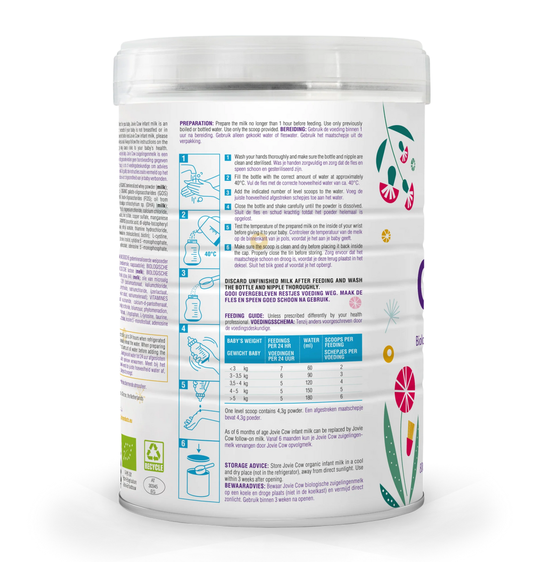 Jovie Organic Cow Milk Formula Stage 1 (800g) - Formuland