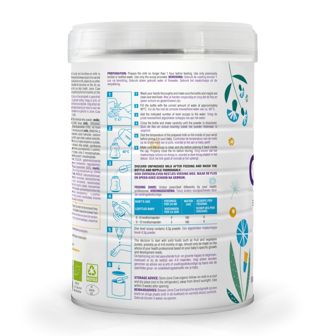Jovie Organic Cow Milk Formula Stage 2 (800g) - Formuland