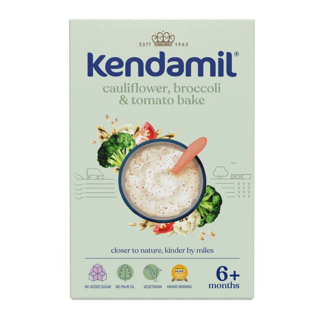 Kendamil Milk Porridge with Cauliflower, Broccoli & Tomato Bake From 6 Months (150g) - Formuland