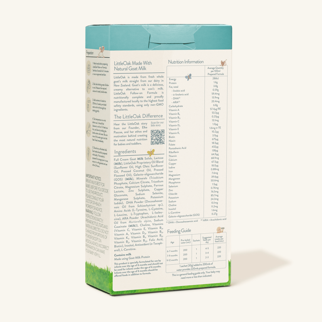 LittleOak Natural Goat Milk Follow - on Formula – Stage 2 Sachets - Formuland