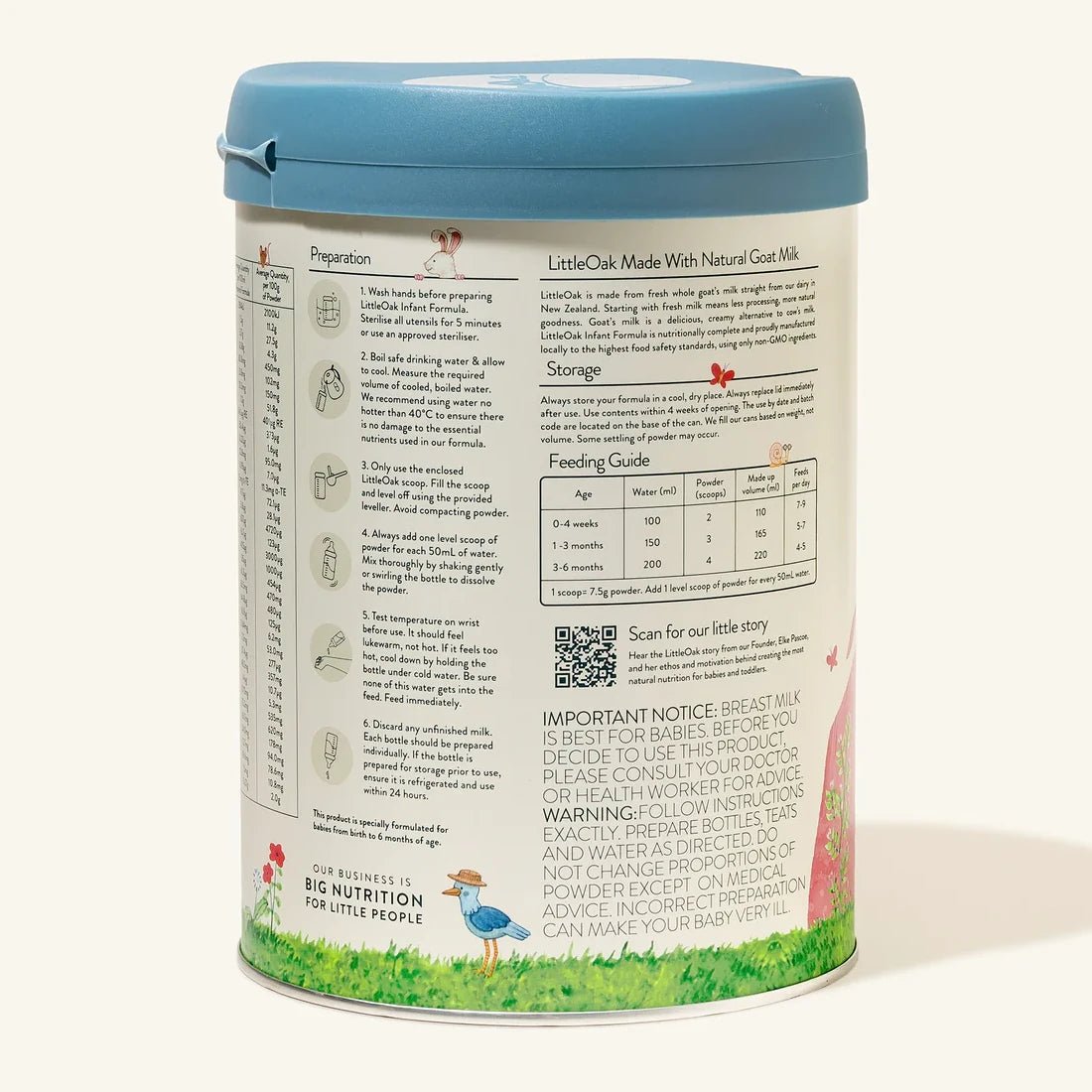 LittleOak Natural Goat Milk Infant Formula – Stage 1 (800g) - Formuland