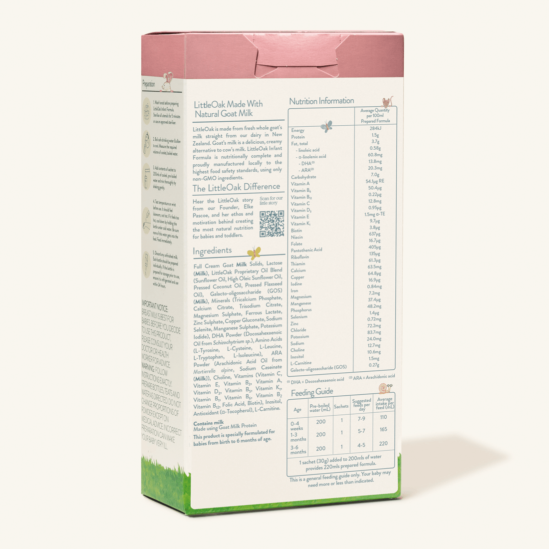 LittleOak Natural Goat Milk Infant Formula – Stage 1 Sachets - Formuland