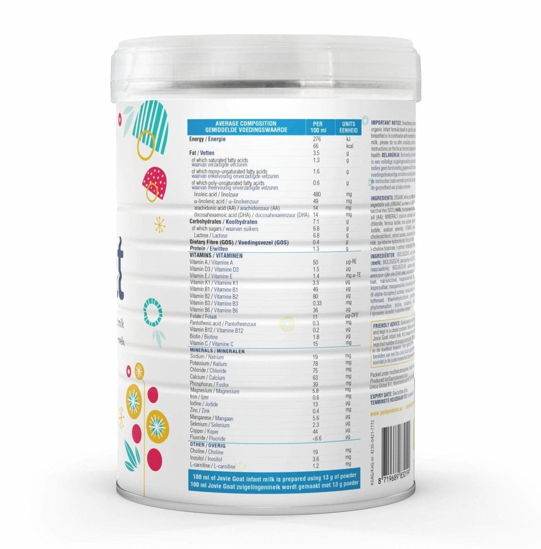 Jovie Goat Milk Formula Stage 1 (800g) - Formuland