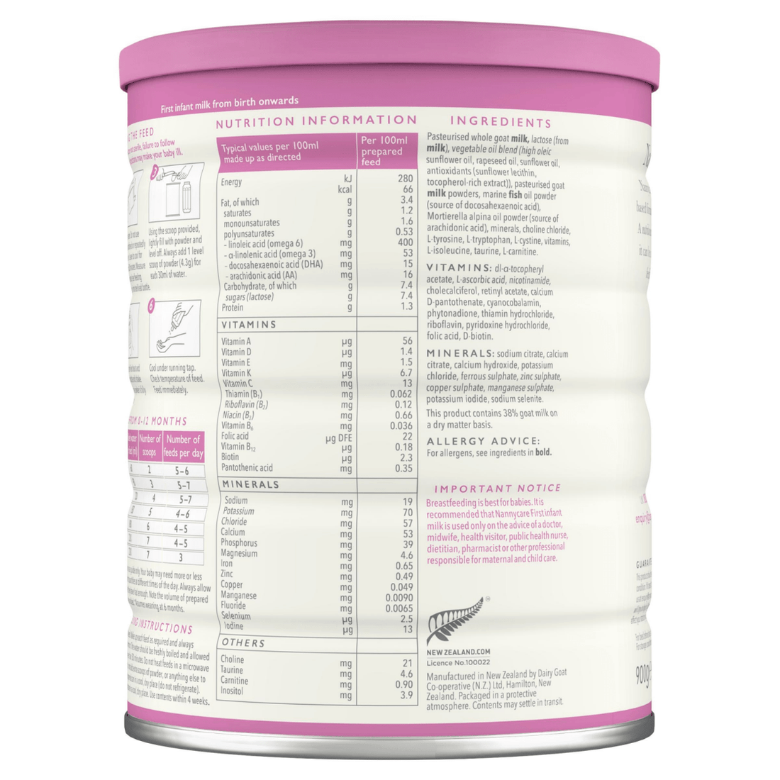 Nannycare Stage 1 Infant Formula (900g) - Formuland