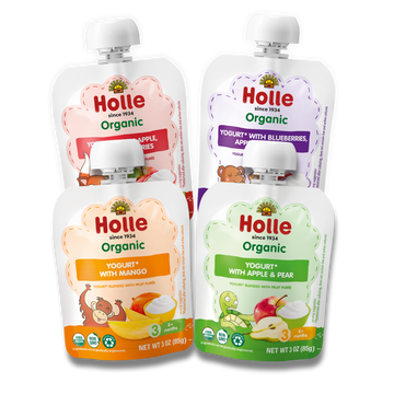 Holle Organic Grass-Fed Yogurt Variety Pack – No Added Sugar, Non-GMO Baby Snack (USA Version)