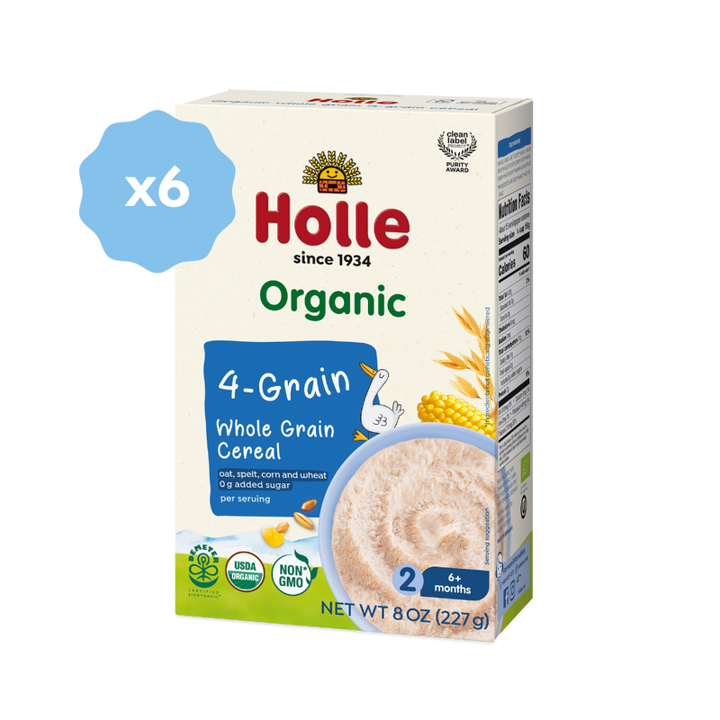 Holle Organic Whole Grain 4-Grain Cereal - 6 Pack (USA Version)