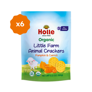 Holle Organic Little Farm Animal Crackers - Pumpkin & Carrot (USA Version)