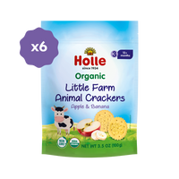 Holle Organic Little Farm Animal Crackers - Apple & Banana (USA Version)