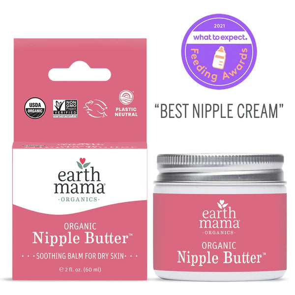 Earth Mama Nipple Butter - 60ml of Organic, Lanolin-Free Nursing Care Solution
