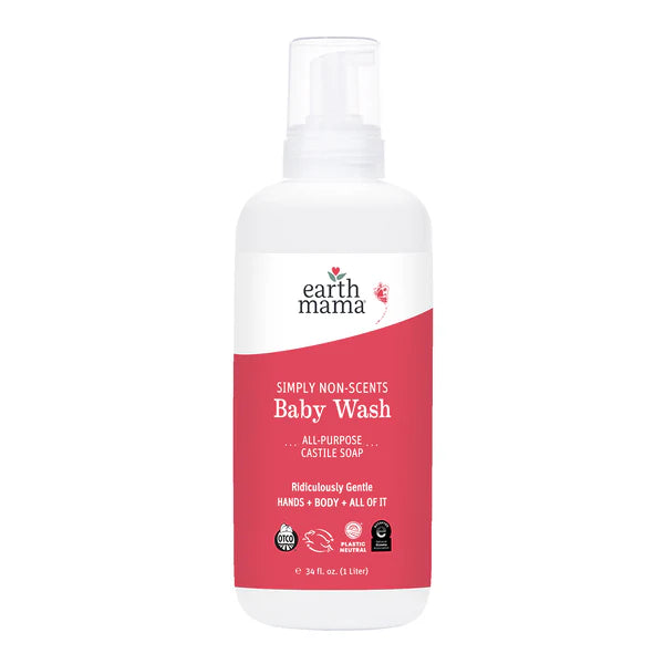 Earth Mama Castile Baby Wash (160ml) - Non-Scents, Gentle Bath Care