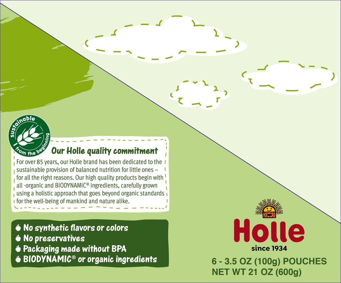 Holle Baby Food Pouches - Organic Fruit & Veggie Puree - Fennel Frog (USA Version)