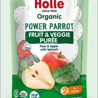 Holle Baby Food Pouches - Organic Fruit & Veggie Puree - Power Parrot (USA Version)
