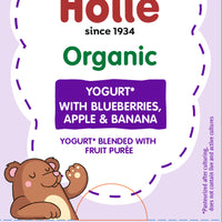 Holle Organic Yogurt Pouches - Blueberries, Apple & Banana - 10 Pack (USA Version)
