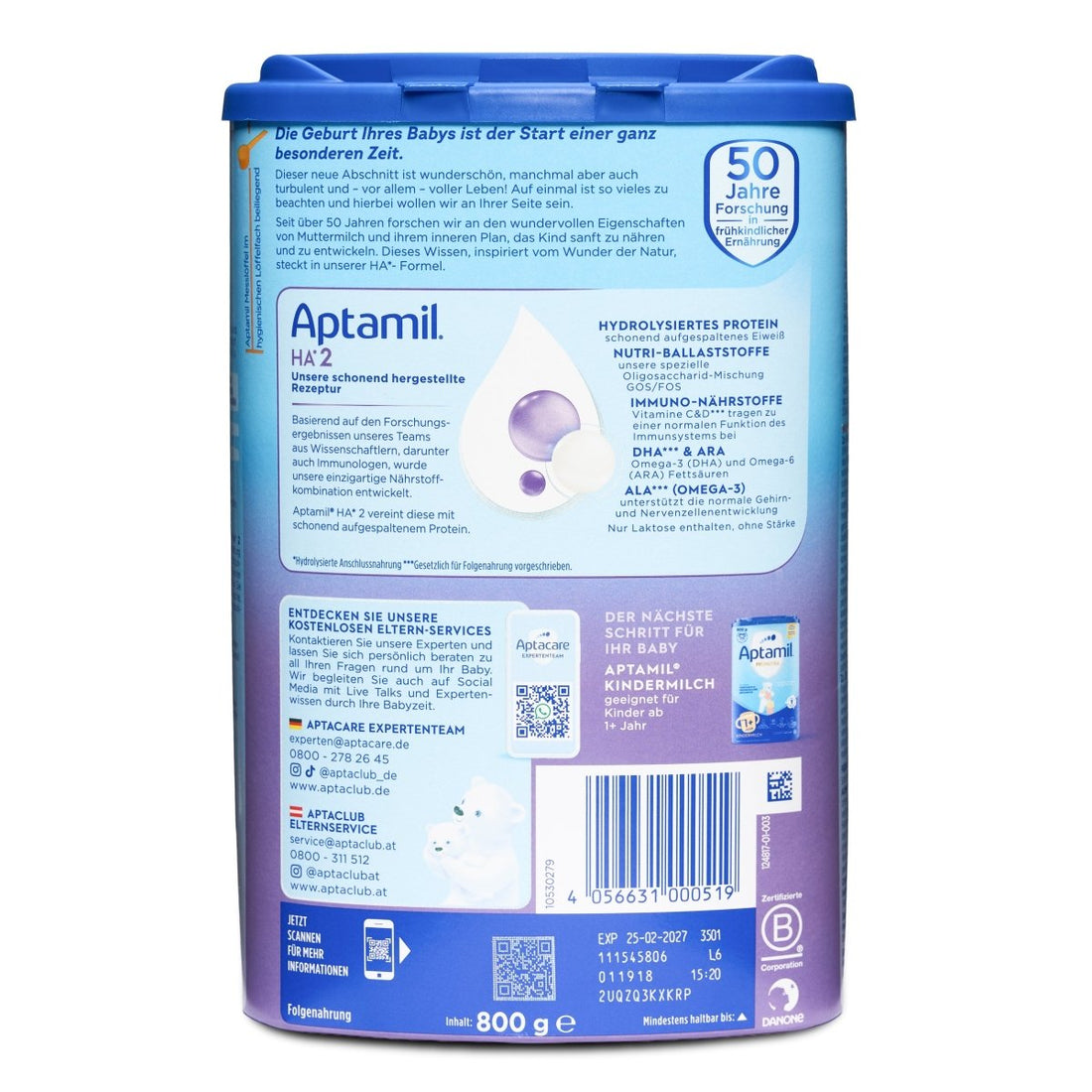 Aptamil HA Stage 2 Hypoallergenic – Follow - On Formula (800g) - Formuland