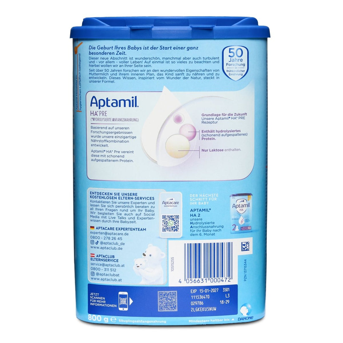 Aptamil HA Stage PRE Hypoallergenic Infant Formula – From Birth (800g) - Formuland