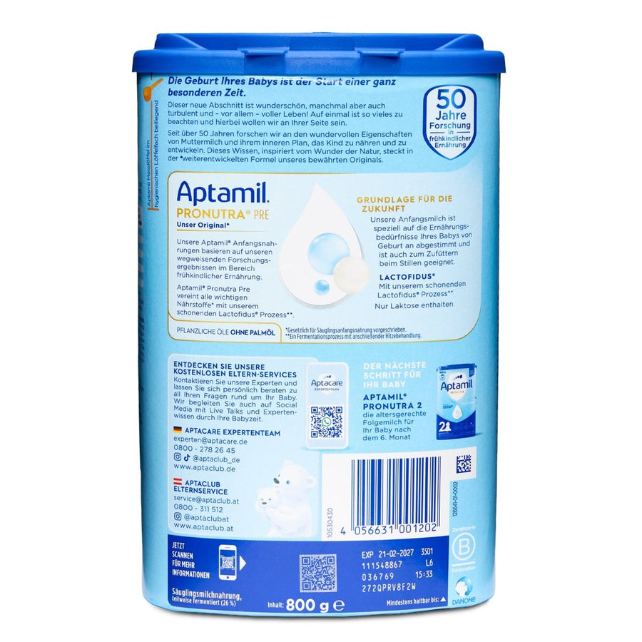 Aptamil Pronutra PRE Infant Formula 800g | From Birth Formula