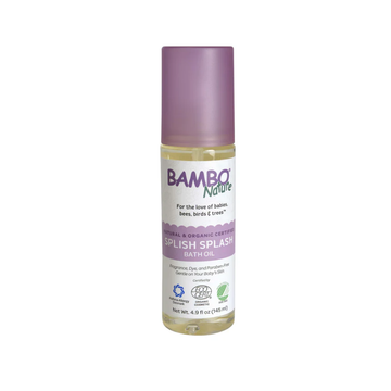 Bambo Nature Splish Splash Baby Oil 145 ml – gentle, fragrance-free baby oil for sensitive skin, ECOCERT certified and vegan.