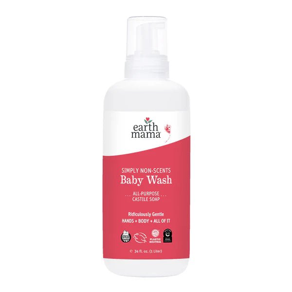 Earth Mama Castile Baby Wash (160ml) - Non - Scents, Gentle Bath Care - Formuland