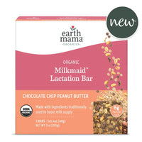 Earth Mama Organic Milkmaid Lactation Bars (Chocolate Chip Peanut Butter, 5ct) – Breastfeeding Snack Support - Formuland