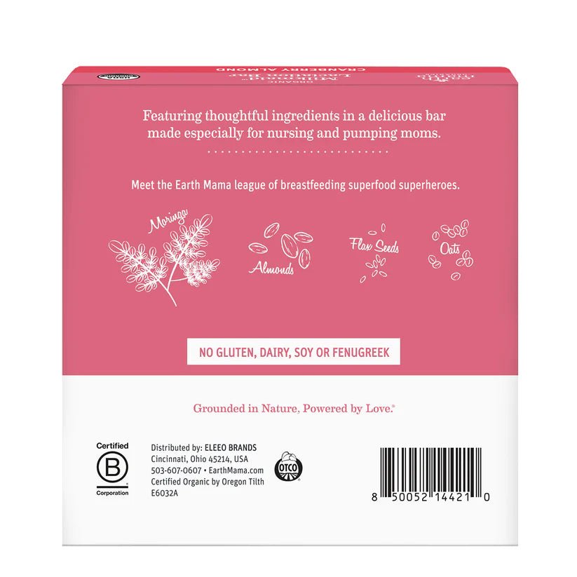 Earth Mama Organic Milkmaid Lactation Bars (Cranberry Almond, 5ct) - Formuland