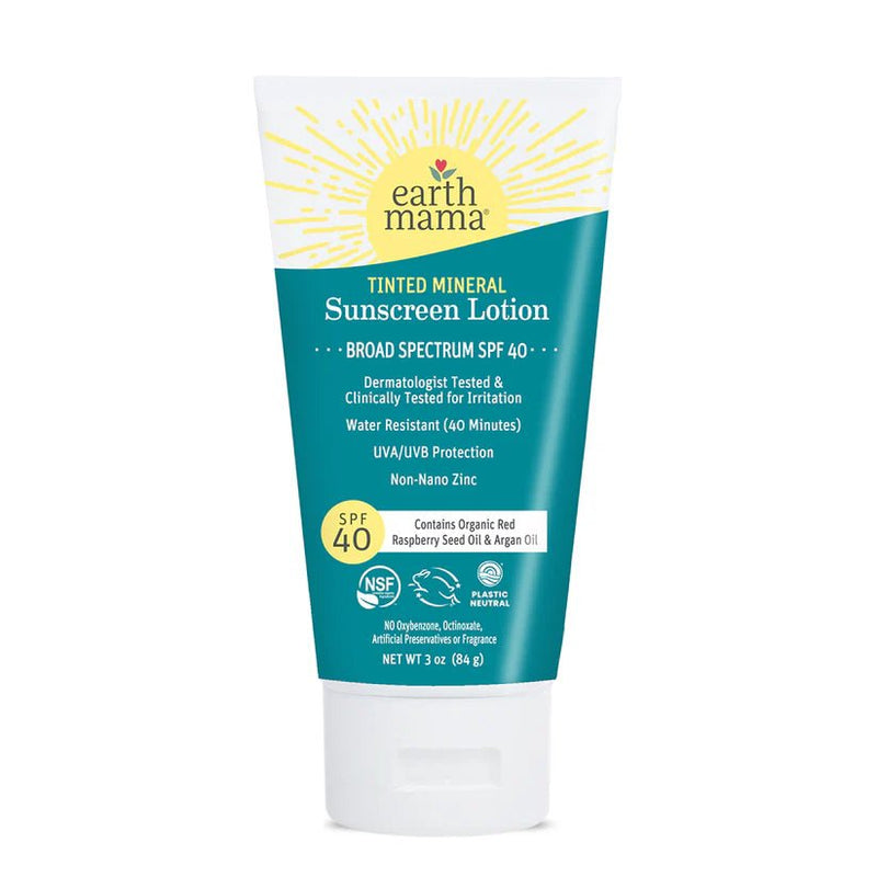 Earth Mama Tinted Mineral Sunscreen Lotion SPF 40 (3oz)