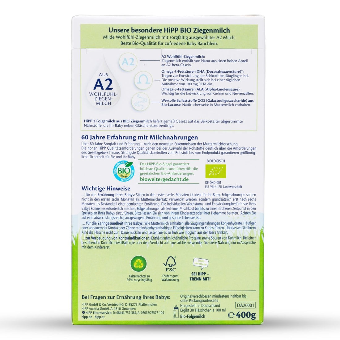 HiPP German Goat Formula Stage 2 (400g) - Formuland