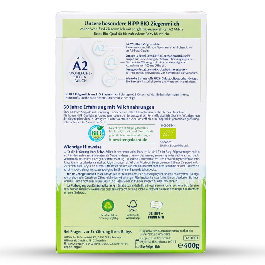 HiPP German Goat Formula Stage 2 (400g) - Formuland