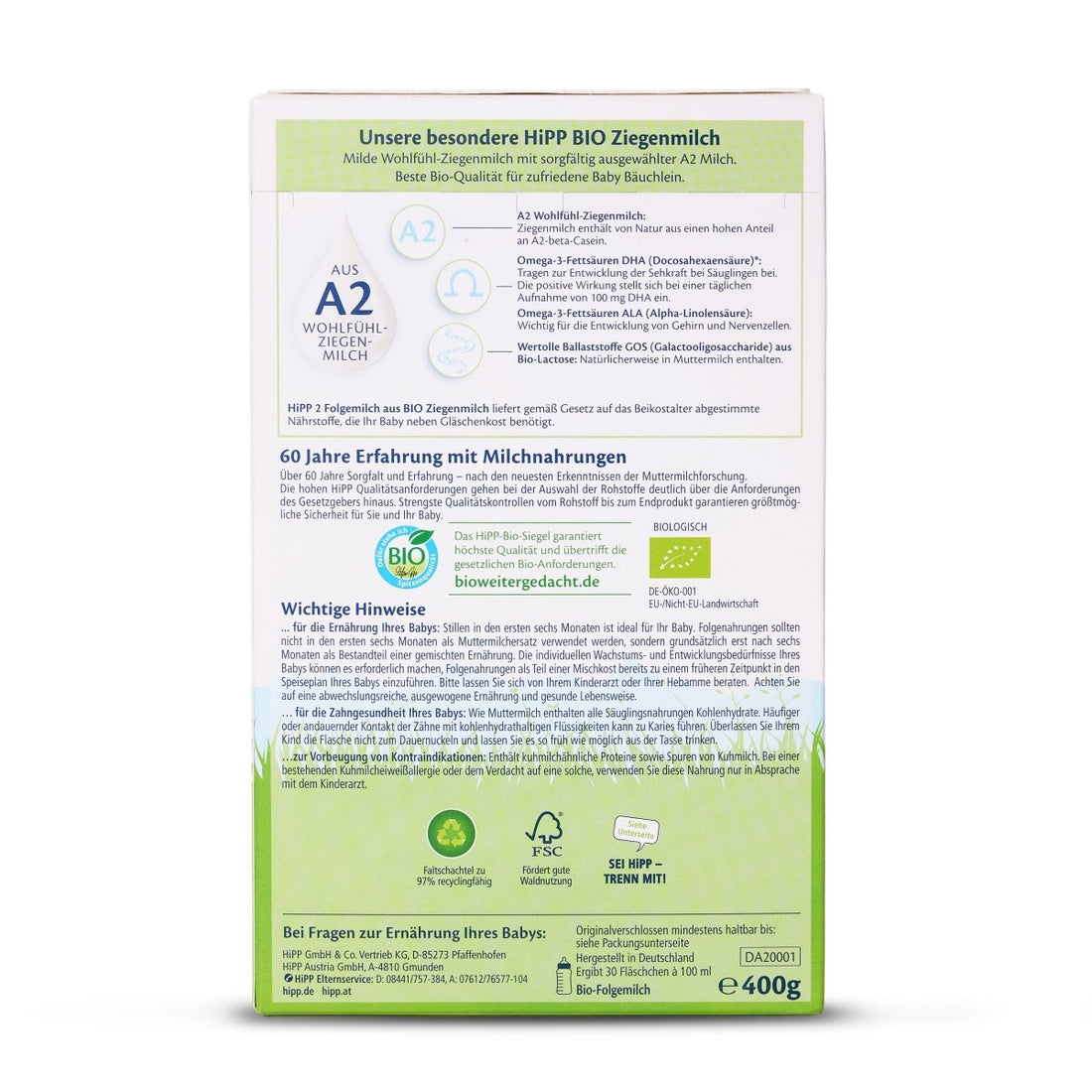 HiPP German Goat Formula Stage 2 (400g) - Formuland