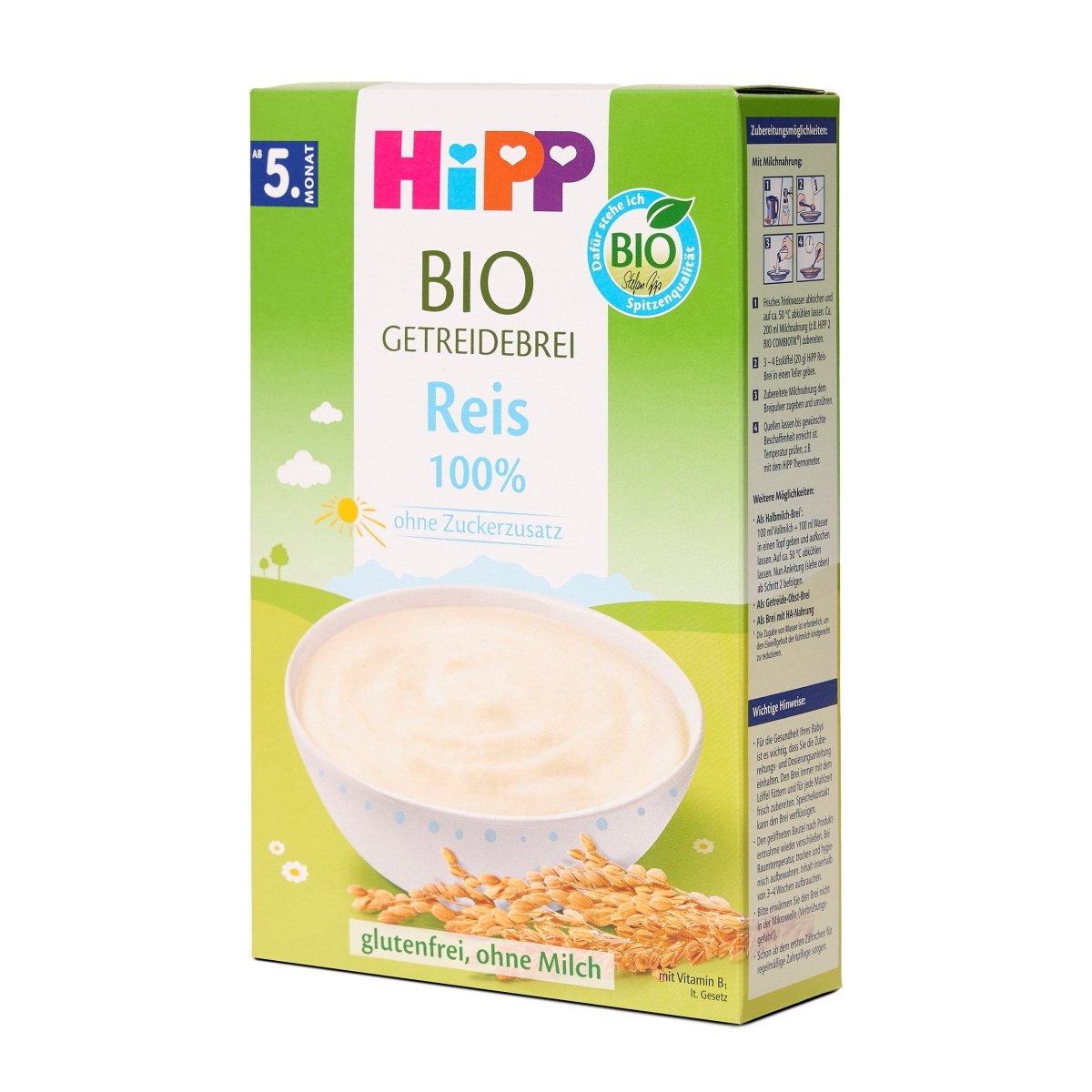 HiPP Organic 100% Rice Cereal from 5 months (German) (200g) – Formuland