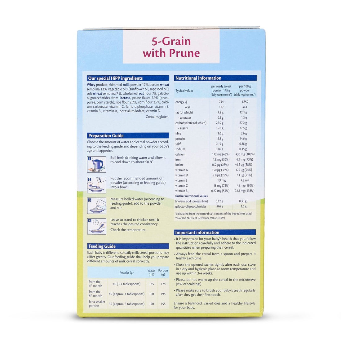 HiPP Organic 5 - Grain with Prune Milk & Cereal from 6 months (250g) - Formuland