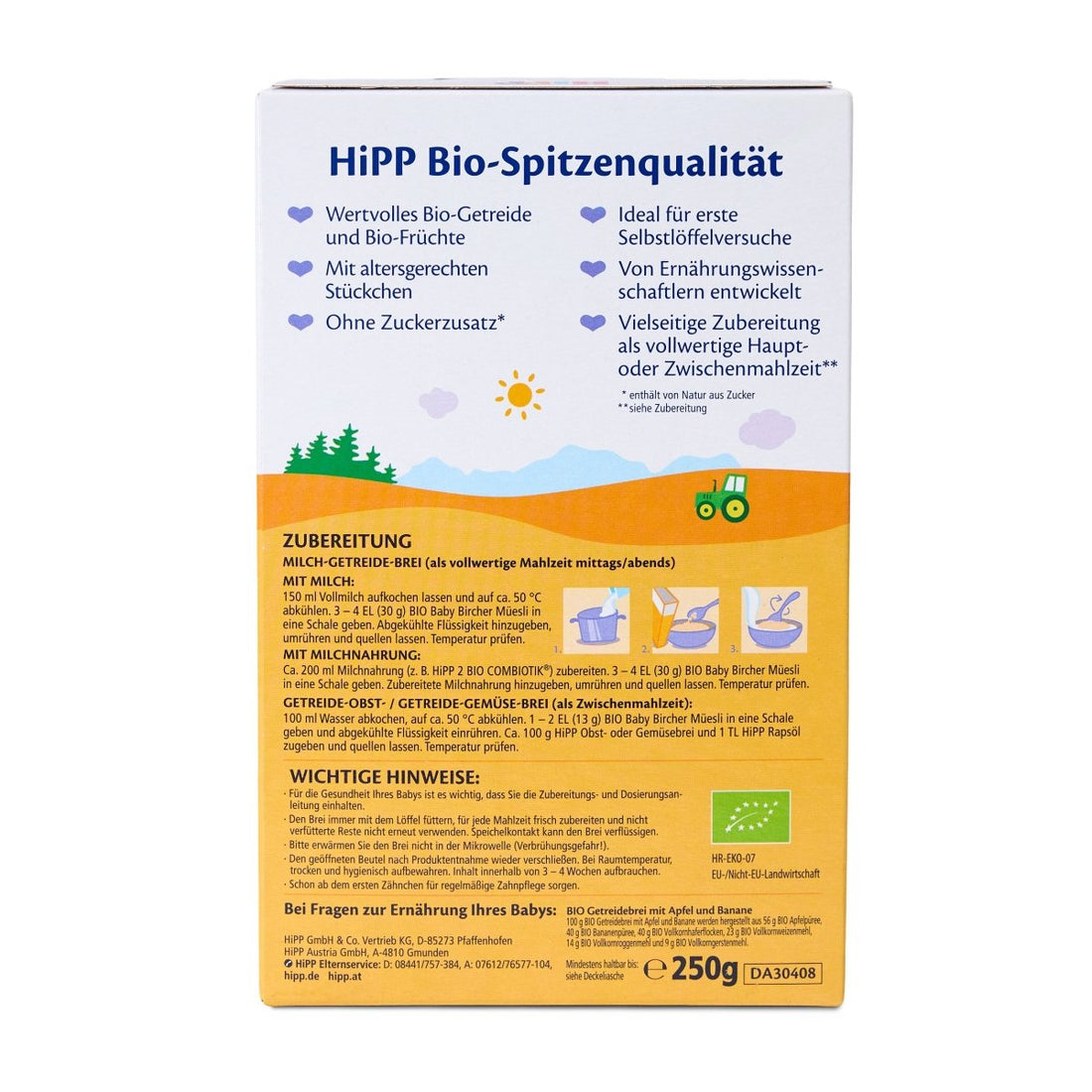 HiPP Organic Baby Bircher Muesli From 6 Months (250g) - Formuland