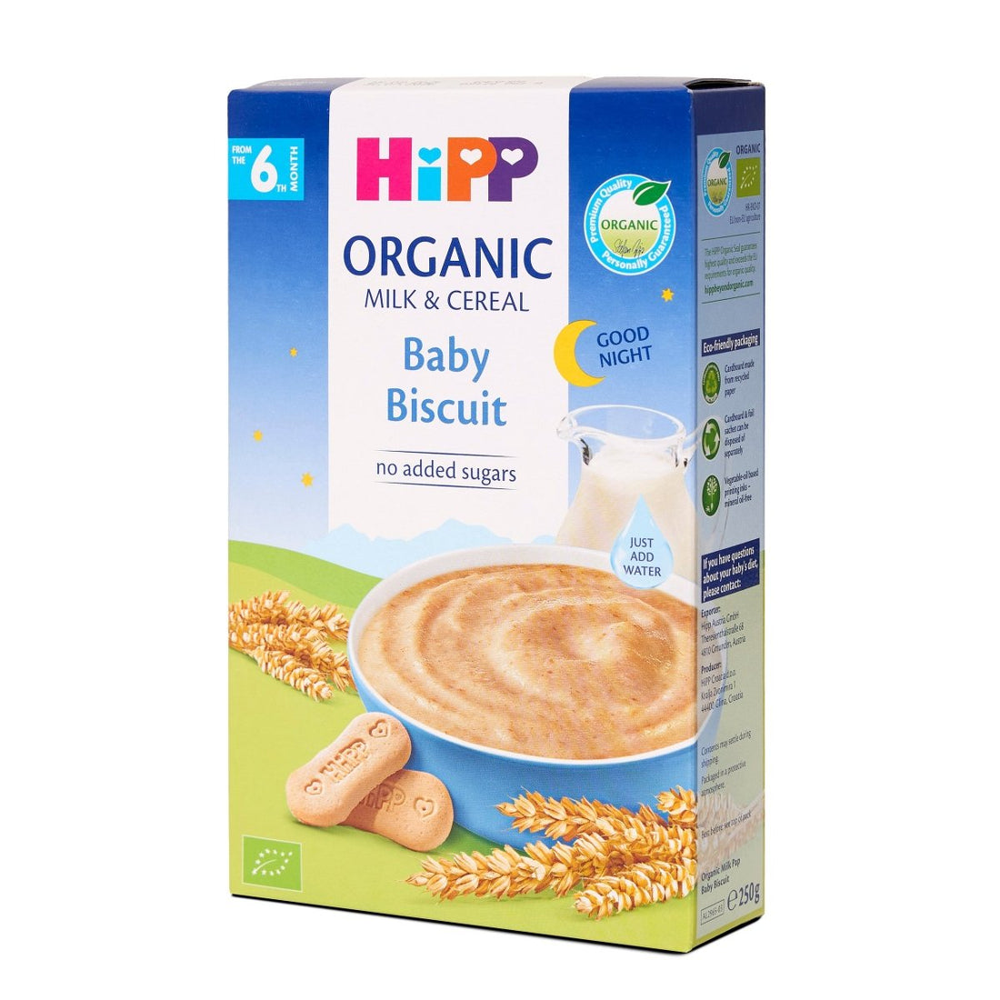 HiPP Organic Good Night Milk & Cereal - Baby Biscuit from 6 months (250g) - Formuland