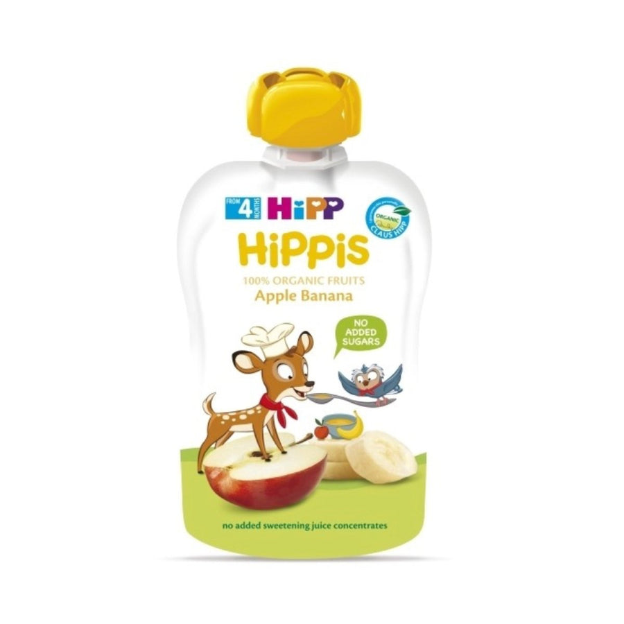 HiPP Organic Hippis Apple & Banana Puree – 6 Pack (From 4 Months) - Formuland