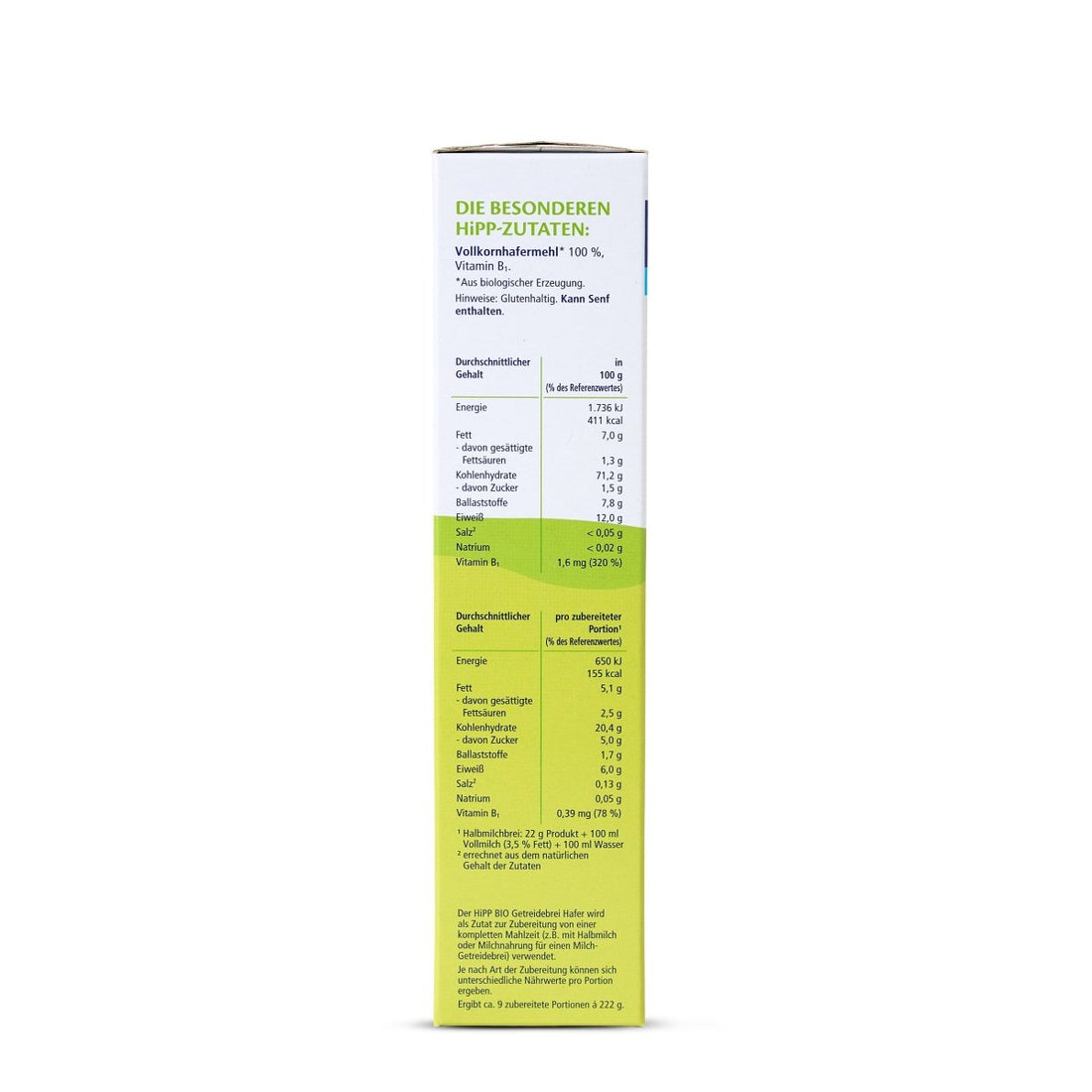 HiPP Organic Porridge 100% Oats from 5 months (German)(200g) - Formuland
