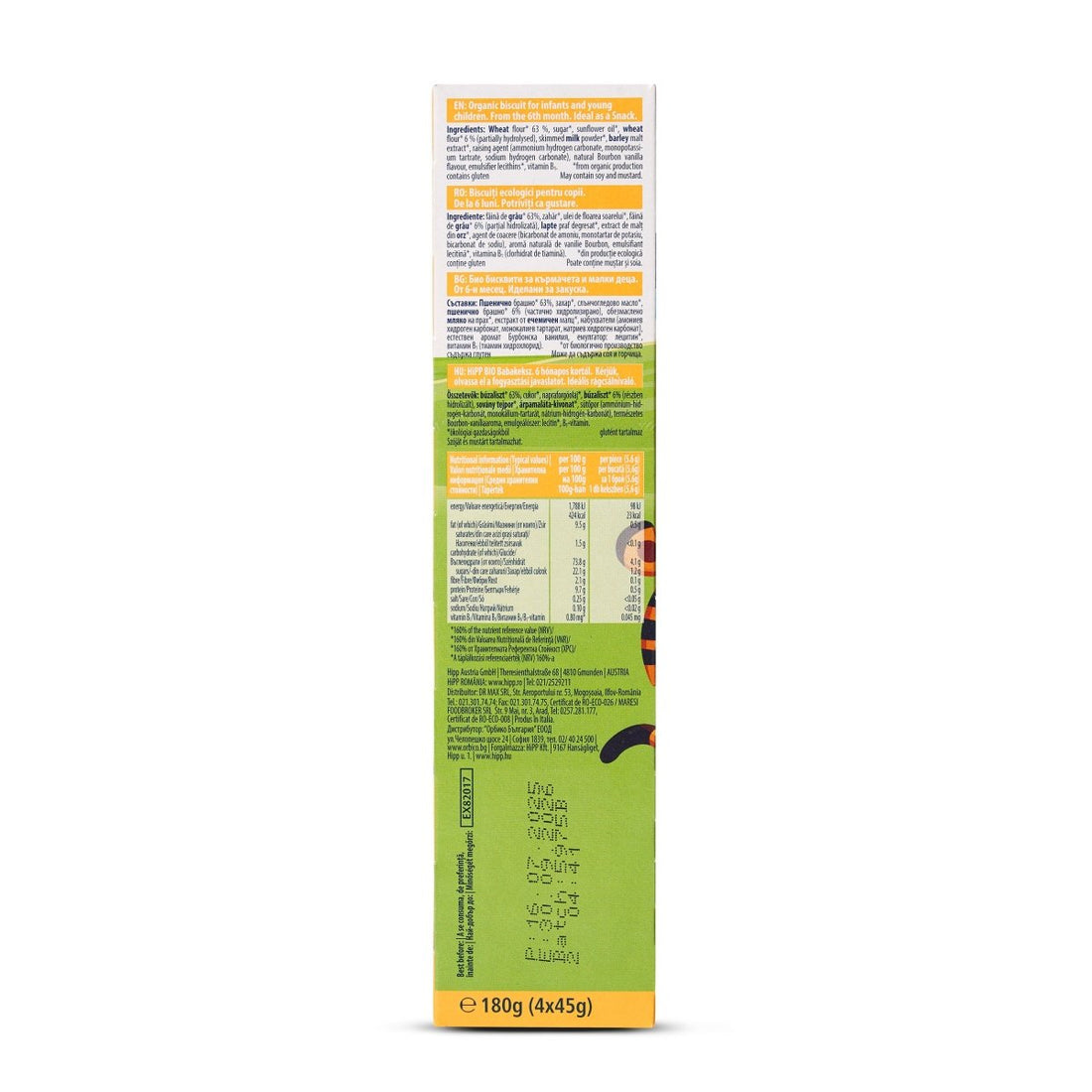 HiPP Organic Wheat and Milk Baby Biscuit from 6 Months (180g) - Formuland