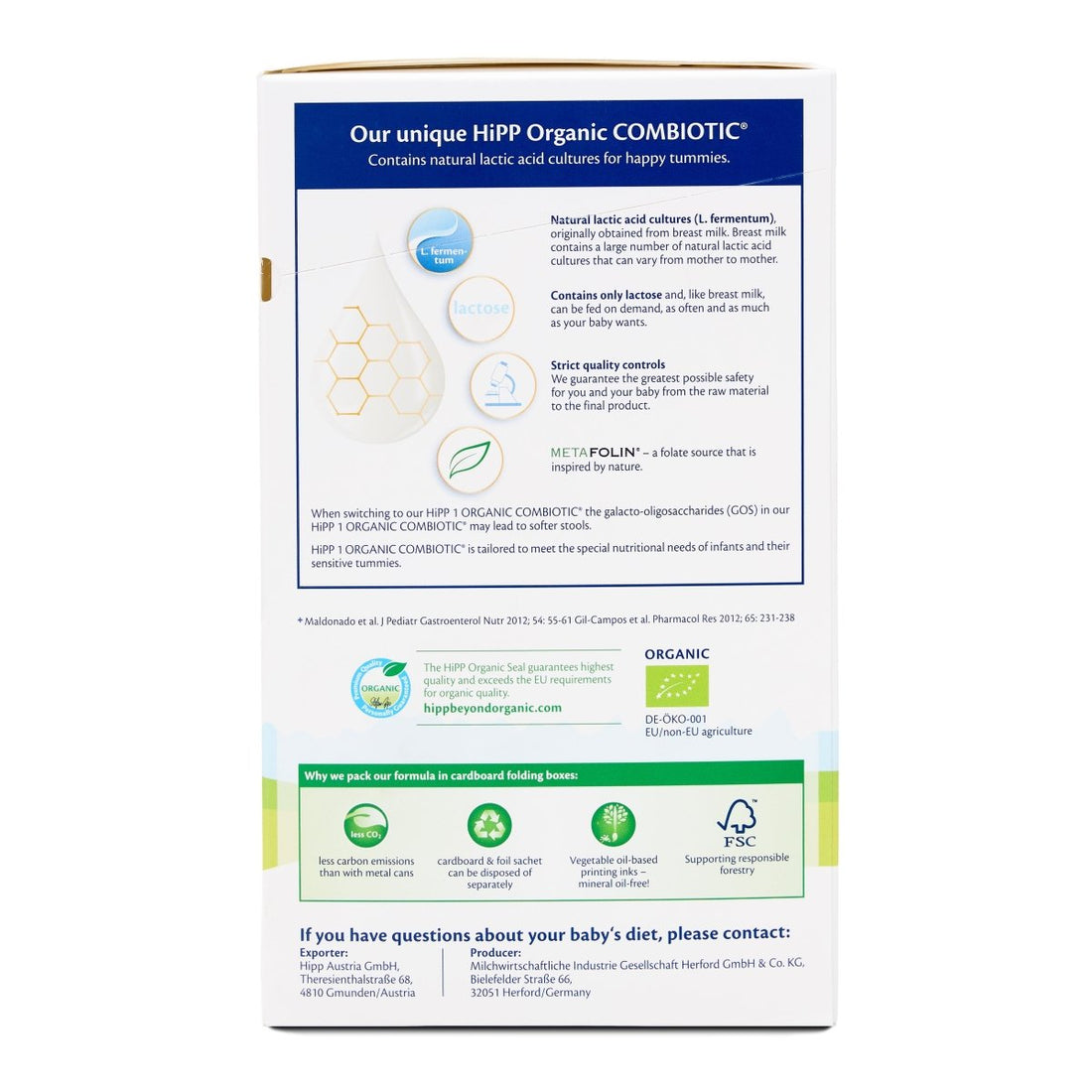 HiPP Stage 1 Organic COMBIOTIC Infant Formula (800g) – International (LT Packaging) - Formuland