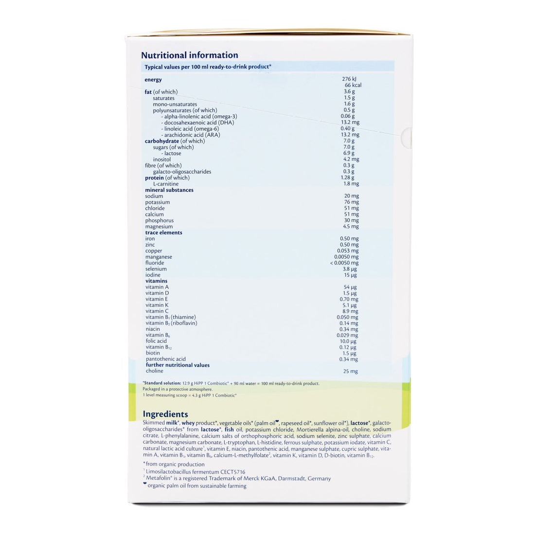 HiPP Stage 1 Organic COMBIOTIC Infant Formula (800g) – International (LT Packaging) - Formuland