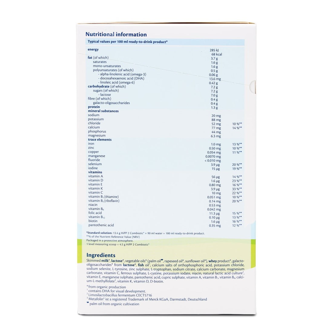 HiPP Stage 2 Organic COMBIOTIC Follow - On Formula (800g) – International (LT Packaging) - Formuland