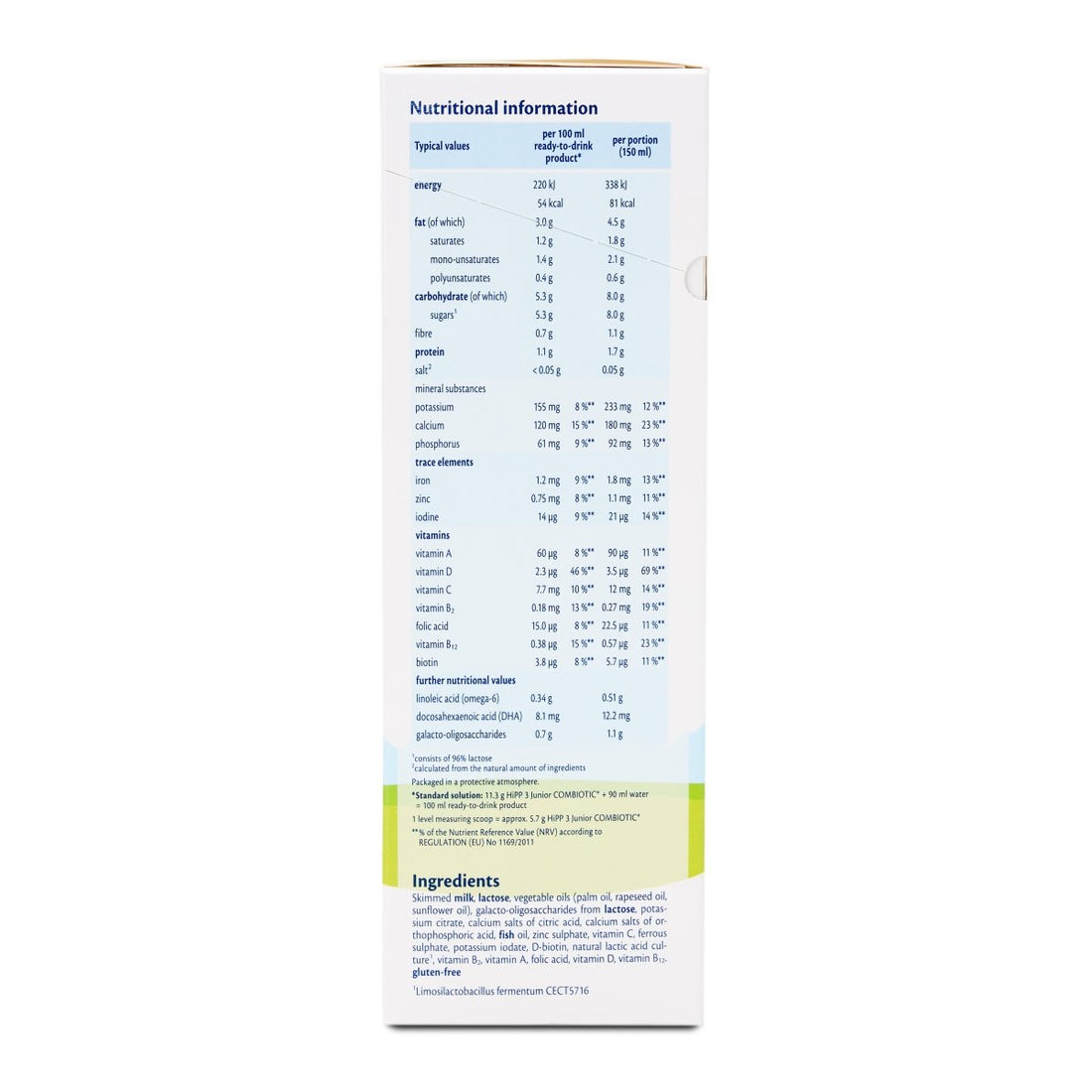 HiPP Stage 3 Junior Organic COMBIOTIC Growing - Up Milk (500g) – International (LT Packaging) - Formuland