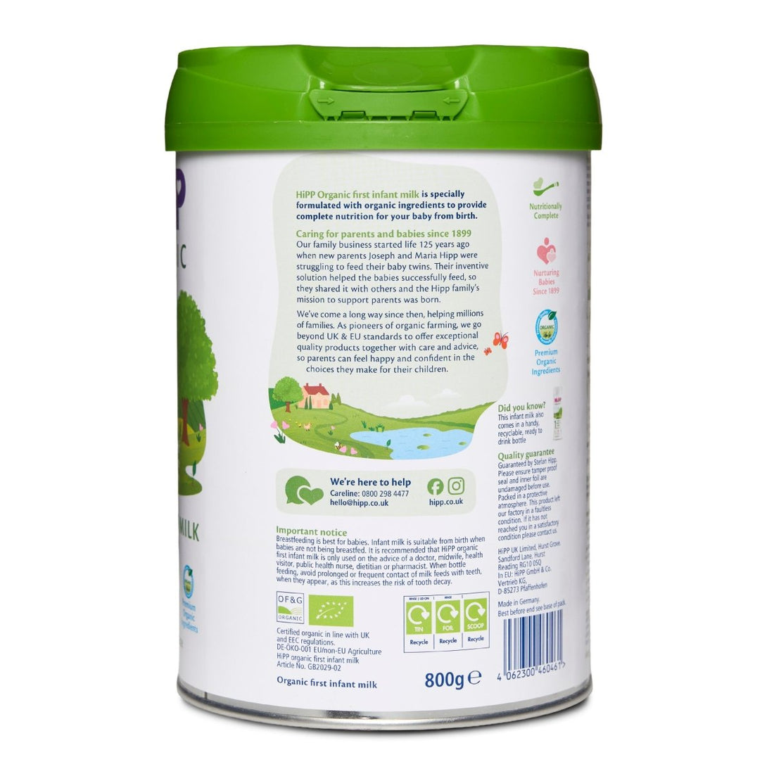 HiPP UK Organic Stage 1 from Birth (800g) - Formuland